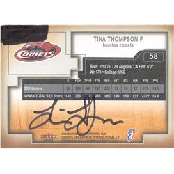 587348 Tina Thompson Autographed Basketball Card - Houston Comets - 2002 Fleer Absolute No.58 on Back