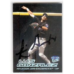 587360 Luis Gonzalez Autographed Baseball Card - Arizona Diamondbacks - 2000 Fleer Ultra No.145