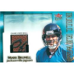 587760 Mark Brunell Player Used Ball Patch Football Card - Jacksonville Jaguars - 2001 Fleer Ultra Ball Hawks No.MB -  Autograph Warehouse