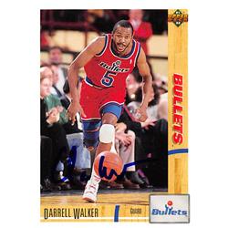 157814 Darrell Walker Autographed Basketball Card - Washington Bullets - 1992 Upper Deck No.367