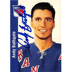 Andy Bathgate Autographed Hockey Card - New York Rangers - 1994 Parkhurst Missing Link No.90