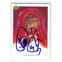 619927 Theo Fleury Autographed Hockey Card - Calgary Flames SC - 1991 Upper Deck No.80