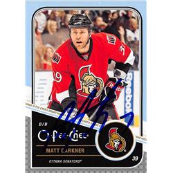 620335 Matt Carkner Autographed Hockey Card - Ottawa Senators, SC - 2011 O-Pee-Chee No.307