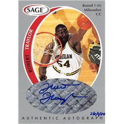 620401 Robert Traylor Autographed Basketball Card - University Michigan Wolverines Tractor NCAA - 1998 Sage No.A44 Rookie Authenticated Limited 26