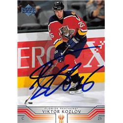 620640 Viktor Kozlov Autographed Hockey Card - Florida Panthers, SC - 2002 Upper Deck No.303