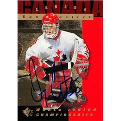 620672 Dan Cloutier Autographed Hockey Card - Team Canada, SC - 1995 Upper Deck World Junior Championships No.146