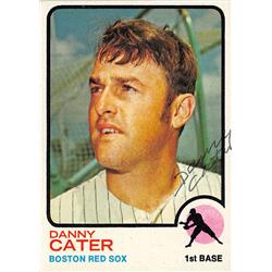 621354 Danny Cater Autographed Baseball Card - Boston Red Sox, 67 - 1973 Topps No.317 Ballpoint