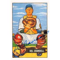 621465 Del Crandall Autographed Baseball Card - Boston Braves, 67 - 1951 Bowman No.20 1986 CCC Reprint Series -  Autograph Warehouse