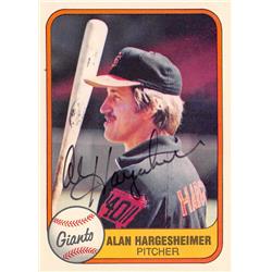 621808 Alan Hargesheimer Autographed Baseball Card - San Francisco Giants - 1981 Fleer No.457
