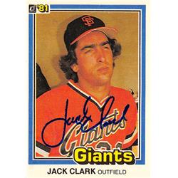 621824 Jack Clark Autographed Baseball Card - San Francisco Giants - 2001 Donruss No.315