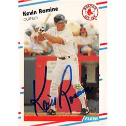 621839 Kevin Romine Autographed Baseball Card - Boston Red Sox - 1988 Fleer No.363