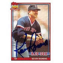 621843 Kevin Romine Autographed Baseball Card - Boston Red Sox - 1991 Topps No.652