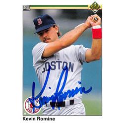 621846 Kevin Romine Autographed Baseball Card - Boston Red Sox - 1990 Upper Deck No.441