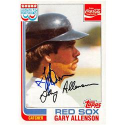 621849 Gary Allenson Autographed Baseball Card - Boston Red Sox - 1982 Topps Coca Cola Brighams No.1