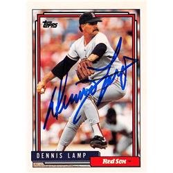 621875 Dennis Lamp Autographed Baseball Card - Boston Red Sox - 1992 Topps No.653