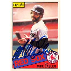 621888 Mike Easler Autographed Baseball Card - Boston Red Sox - 1985 O-Pee-Chee No.349