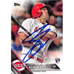 622087 Scott Schebler Autographed Baseball Card - Cincinnati Reds - 2016 Topps Rookie No.US73