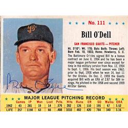 622522 Billy Odell Autographed Baseball Card - San Francisco Giants 67 - 1963 Post Cereal No.111 Hand Cut -  Autograph Warehouse