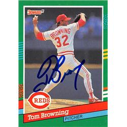 626237 Tom Browning Autographed Baseball Card - Cincinnati Reds - 1991 Donruss No.528