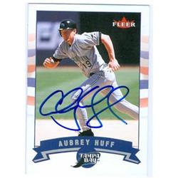 626244 Aubrey Huff Autographed Baseball Card - Tampa Bay Devil Rays - 2002 Fleer No.200 -  Autograph Warehouse