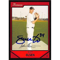 626504 Scott Olsen Autographed Baseball Card - Florida Marlins - 2007 Bowman No.23