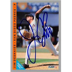 626527 Jim Deshaies Autographed Baseball Card - San Diego Padres - 1993 Fleer No.520