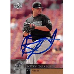 626534 Ricky Nolasco Autographed Baseball Card - Florida Marlins - 2009 Upper Deck No.651