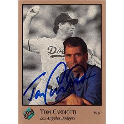 626540 Tom Candiotti Autographed Baseball Card - Los Angeles Dodgers - 1992 Leaf Studio No.42