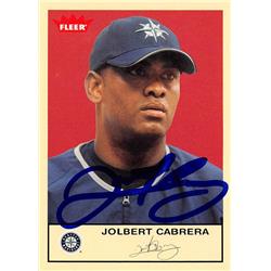 626853 Jolbert Cabrera Autographed Baseball Card - Seattle Mariners - 2005 Fleer No.187