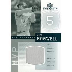 626991 Jeff Bagwell Worn Jersey Patch Baseball Card - Houston Astros - 2002 Upper Deck MVP No.JJB