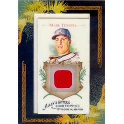 627056 Mark Teixeira Player Worn Jersey Patch Baseball Card - Atlanta Braves - 2008 Topps Allen & Ginters No.AGRMT
