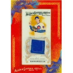 627247 Jeff Samardzija Player Worn Jersey Patch Baseball Card - Chicago Cubs - 2010 Topps Allen & Ginters No.AGRJSA