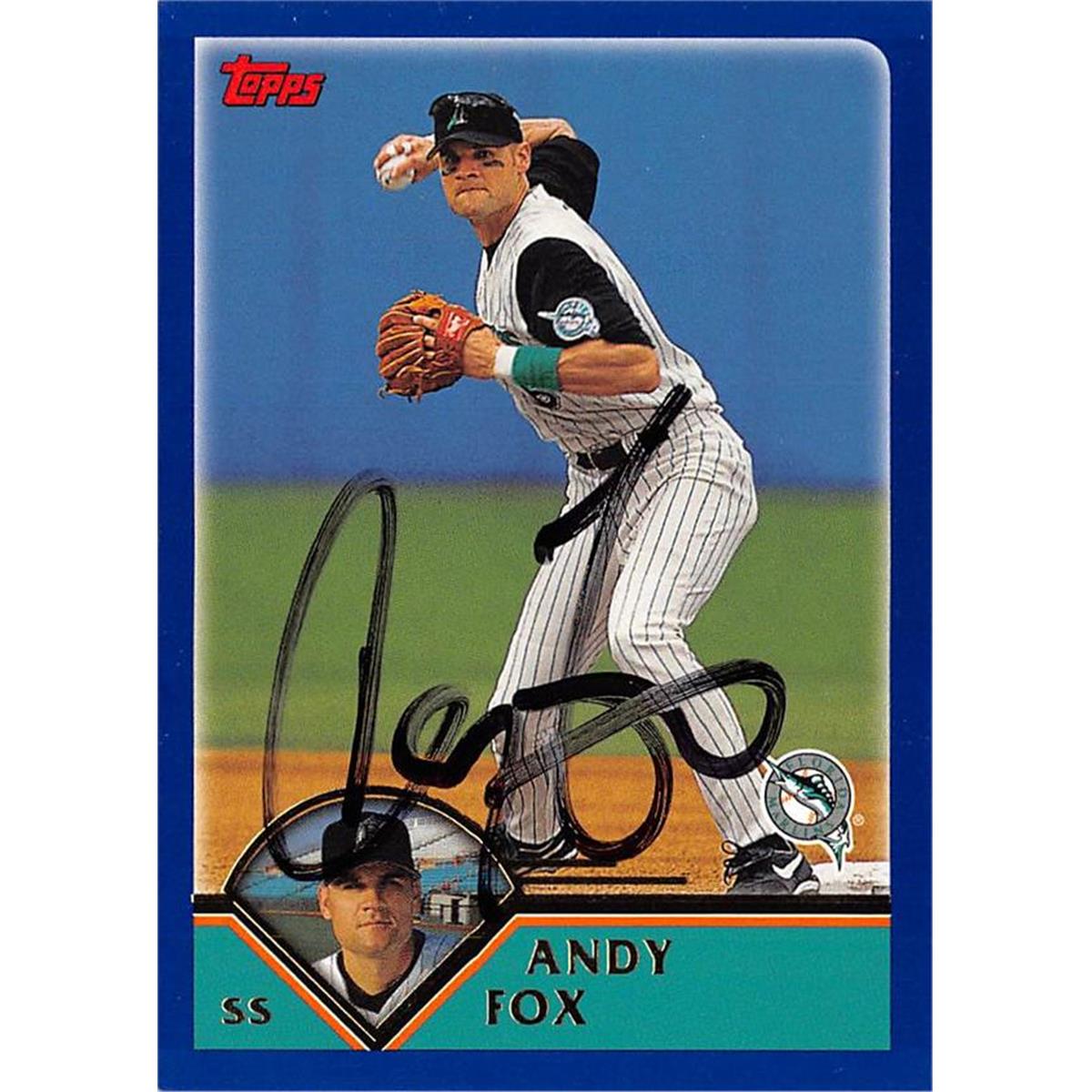 637360 Andy Fox Autographed Baseball Card - Florida Marlins - 2003 Topps No.417