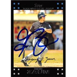 637473 Greg Zaun Autographed Baseball Card - Toronto Blue Jays - 2007 Topps No.TOR3