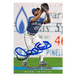 637522 Darnell Coles Autographed Baseball Card - Toronto Blue Jays - 1993 Upper Deck No.721