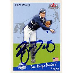 637557 Ben Davis Autographed Baseball Card - San Diego Padres - 2002 Fleer Tradition No.245