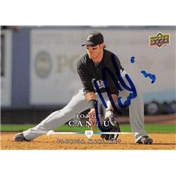 637580 Jorge Cantu Autographed Baseball Card - Florida Marlins - 2008 Upper Deck No.365