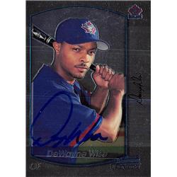 637596 Dewayne Wise Autographed Baseball Card - Toronto Blue Jays - 2000 Bowman Chrome Rookie No.420