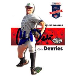 637675 Cole Devries Autographed Baseball Card - Beloit Snappers - 2008 Tristar Pro Debut Rookie No.104
