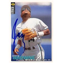 637726 Jerry Browne Autographed Baseball Card - Florida Marlins - 1995 Upper Deck No.301