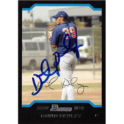 637730 David Pauley Autographed Baseball Card - San Diego Padres - 2004 Bowman First Rookie No.300