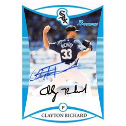 637741 Clayton Richard Autographed Baseball Card - Chicago White Sox - 2008 Bowman Rookie No.BDPP102