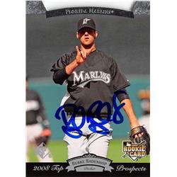 637742 Burke Badenhop Autographed Baseball Card - Florida Marlins - 2008 Upper Deck Timeline Prospects Rookie No.183