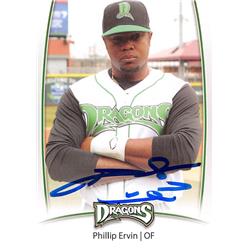 637784 Phil Ervin Autographed Baseball Card - Dayton Dragons, Cincinnati Reds - 2014 Minor League Rookie No.6