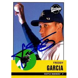 651006 Freddy Garcia Autographed Baseball Card - Seattle Mariners, FT - 2001 Upper Deck Vintage No.64