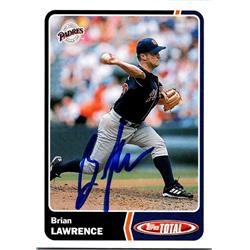 651142 Brian Lawrence Autographed Baseball Card - San Diego Padres, FT - 2003 Topps Total No.779