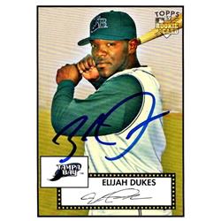 651267 Elijah Dukes Autographed Baseball Card - Tampa Bay Rays, FT - 2007 Topps 52 Rookie No.95