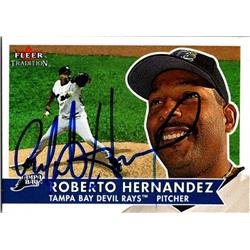 651377 Roberto Hernandez Autographed Baseball Card - Tampa Rays, FT - 2001 Fleer Tradition No.110