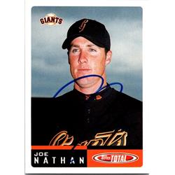 651420 Joe Nathan Autographed Baseball Card - San Francisco Giants, FT - 2002 Topps Total No.549