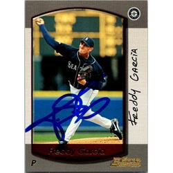 651445 Freddy Garcia Autographed Baseball Card - Seattle Mariners, FT - 2000 Bowman No.9